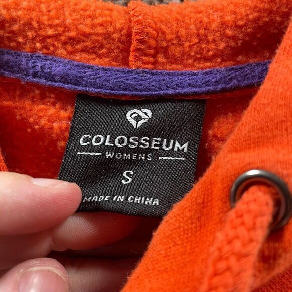 Clemson Tigers Hoodie Sweatshirt Womens Small Orange Grey Pullover Football Logo - Picture 8 of 11